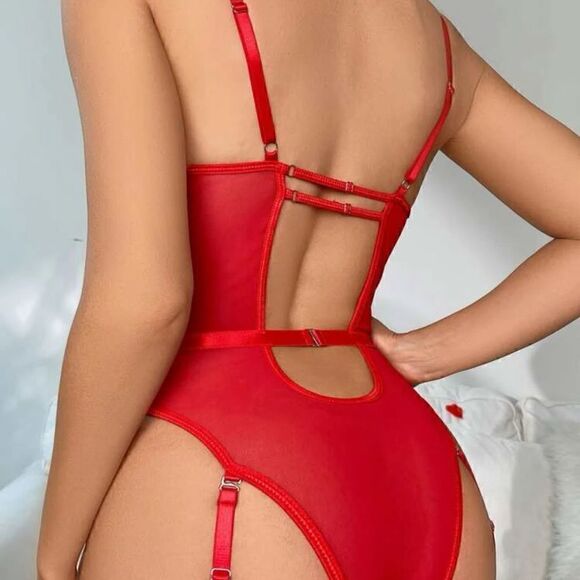 Sexy Floral Embroidered Teddy Bodysuit - Picture 6 of 10